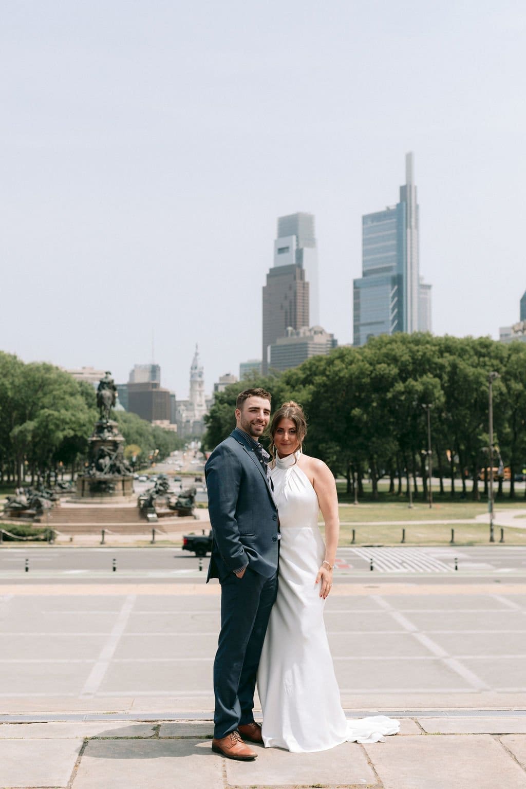 Emily and Joe's Philly Art Museum Engagement Session